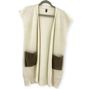 Eleventy Cardigan Vest Wool Cashmere Ivory Sleeveless Shrug Womens Small